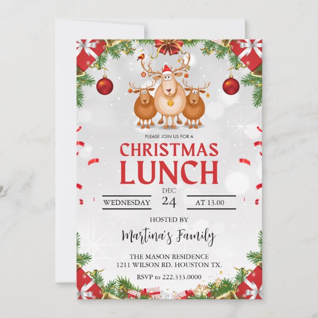 Christmas Lunch Invitations Christmas Brunch (Front)