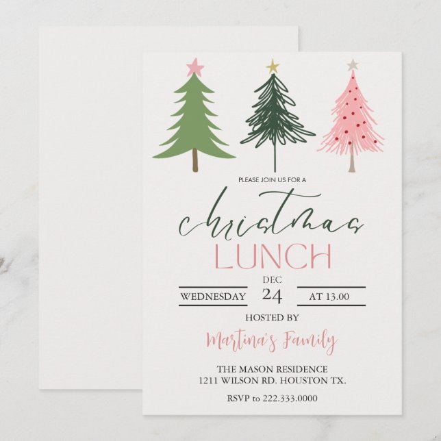Christmas Lunch Invitations Christmas Brunch (Front/Back)