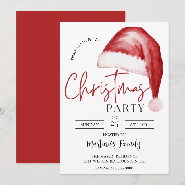 Christmas Lunch Invitations Christmas Party (Front/Back)