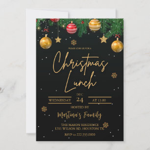 Christmas Lunch Invitations Holiday Party