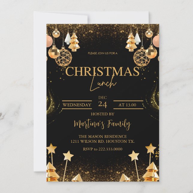 Christmas Lunch Invitations Holiday Party (Front)
