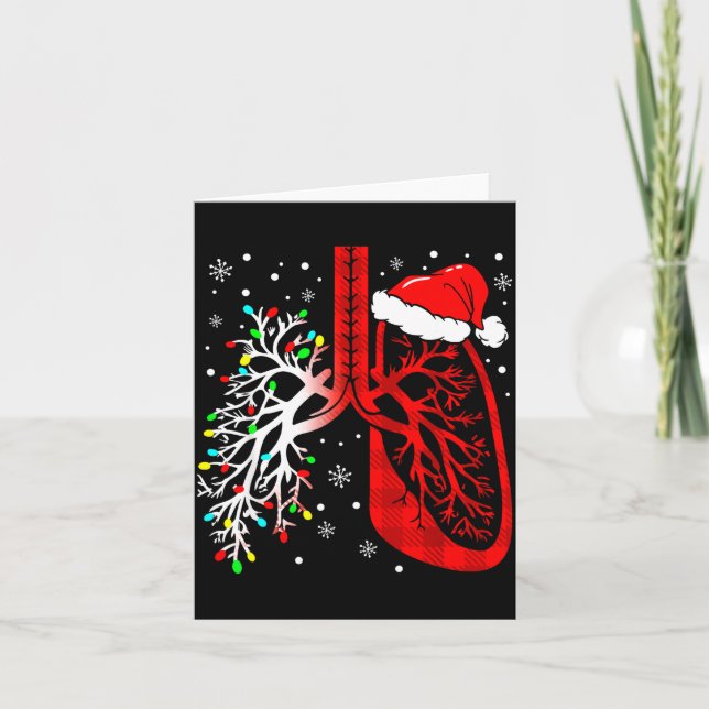 Christmas Lung Lights Resratory Therast Holiday  Card (Front)