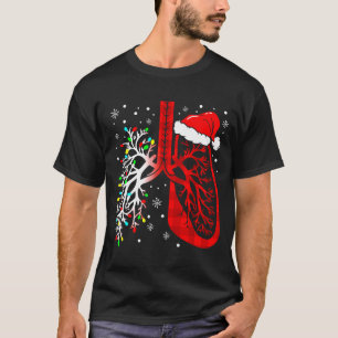 Christmas Lung Lights Resratory Therast Holiday  T-Shirt