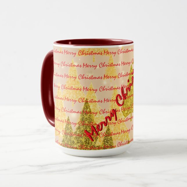 Christmas Luxury Christmas Trees Festive Mug (Front Left)