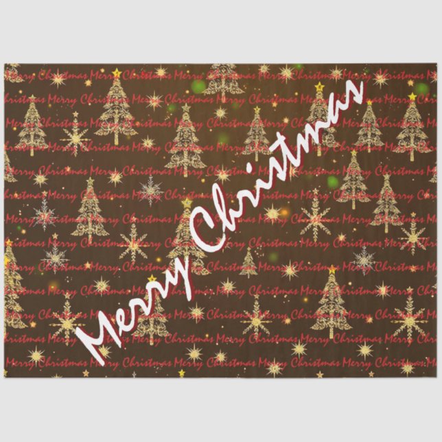 Christmas Luxury Christmas Trees Festive Tissue Paper (Front)