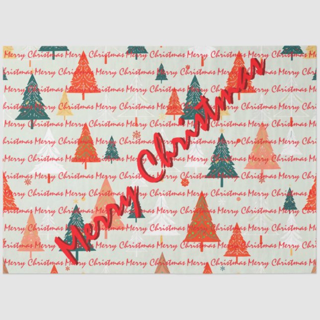 Christmas Luxury Christmas Trees Festive Tissue Paper (Front)