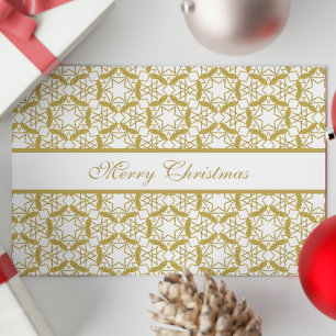 Christmas Luxury Personalised Gold Pattern Holiday Card