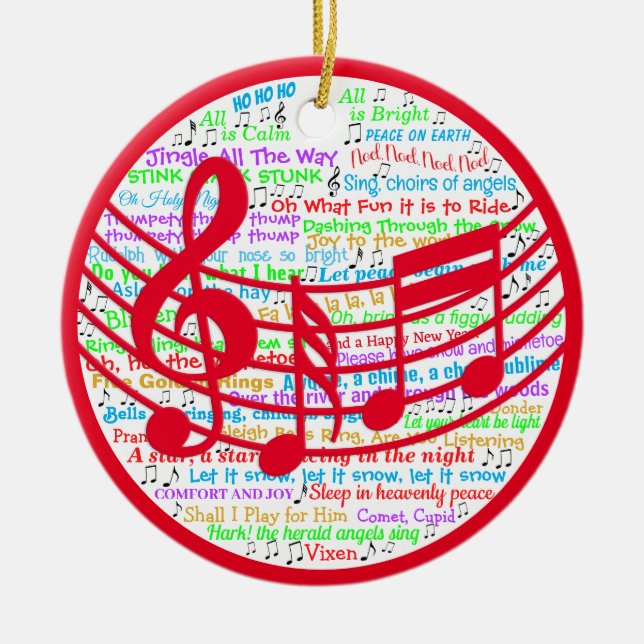 Christmas Lyric  Ceramic Tree Decoration (Front)
