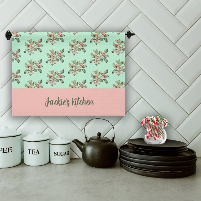 Christmas Macaron Colours Mistletoe Tea Towel (Creator Uploaded)