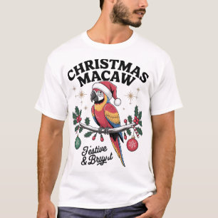 Christmas Macaw Festive Santa Hat Parrot Holiday A T-Shirt