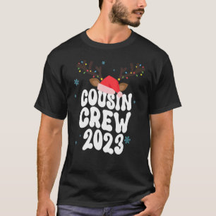 Christmas Maching Cousin Crew Riendeer Xmas Lights T-Shirt