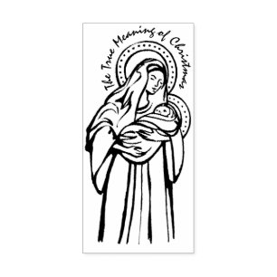 Christmas Madonna and Child Rubber Stamp