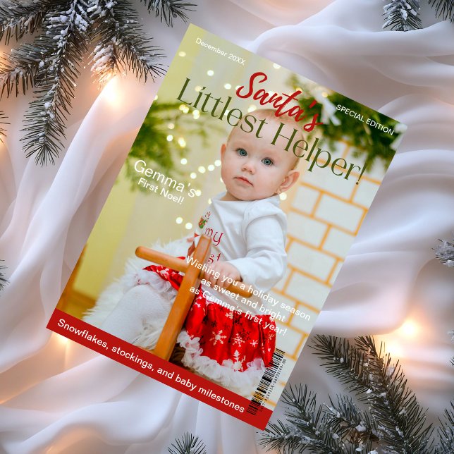Christmas Magazine Cover First Christmas Milestone Holiday Card (Christmas Magazine Cover First Christmas Milestone Holiday Card)