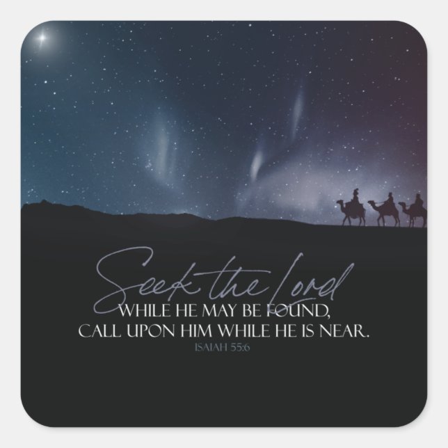 Christmas Magi Bible Quote Square Sticker (Front)