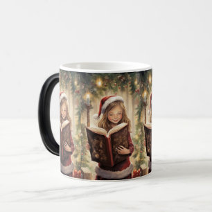 Christmas Magic and Reading: A Young Girl's Dream Magic Mug