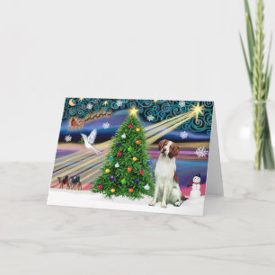 Christmas Magic Brittany Spaniel Holiday Card