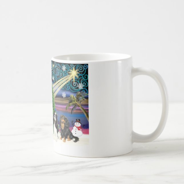 Christmas Magic /  Cavalier King Charles (four) Coffee Mug (Right)