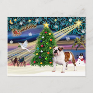 Christmas Magic English Bulldog 5 Holiday Postcard