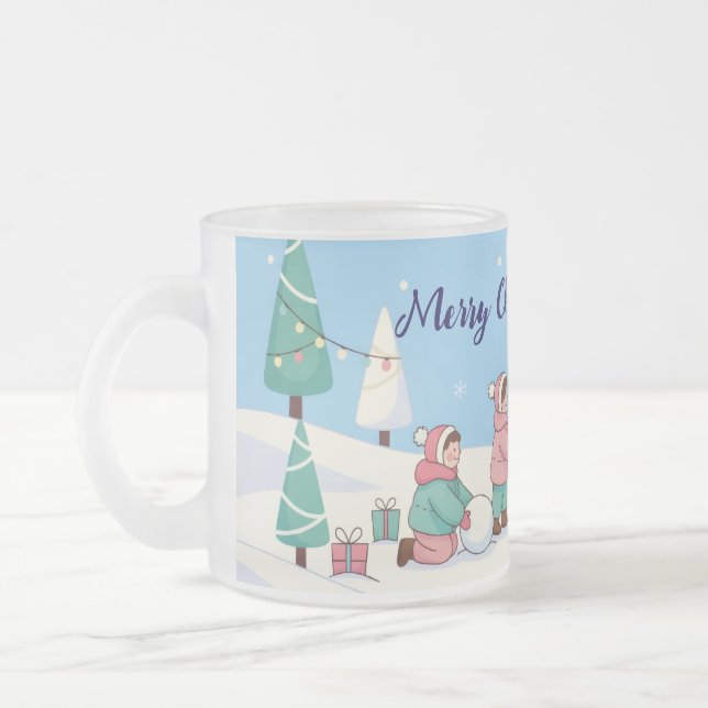 Christmas Magic Frosted Glass Coffee Mug (Left)