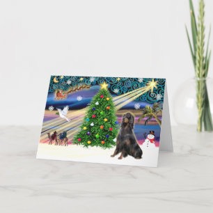 Christmas Magic Gordon Setter Holiday Card