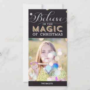 Christmas Magic Holiday Photo Card - Black
