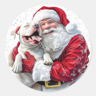 Christmas Magic is a Dog's Wagging Tail & Santa Classic Round Sticker