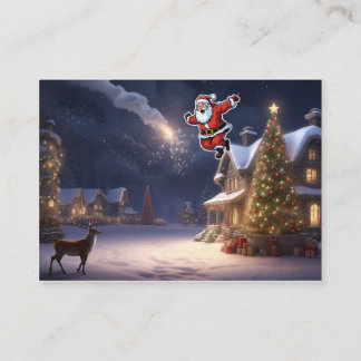 Christmas Magic is in the air and new year santa Business Card