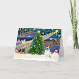 Christmas Magic Jack Russell Terrier Puppy Holiday Card