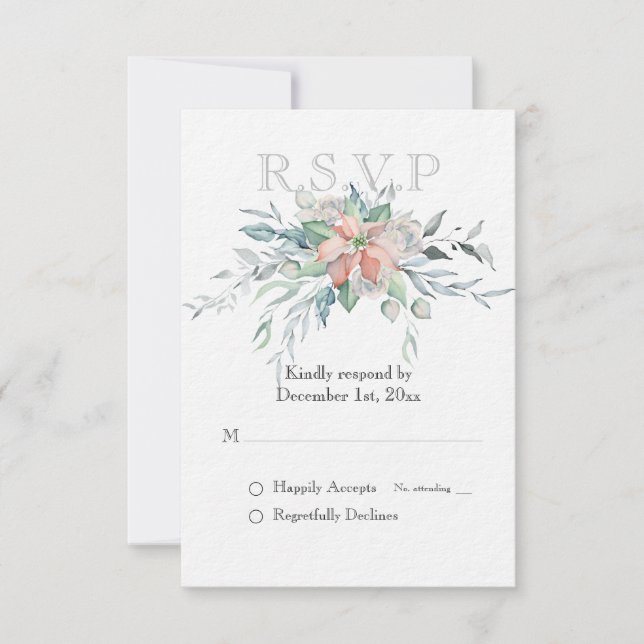 Christmas Magic/Poinsettia Wedding Reply (Front)