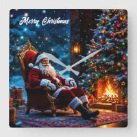 Christmas magic Santa Claus cosy fireplace 