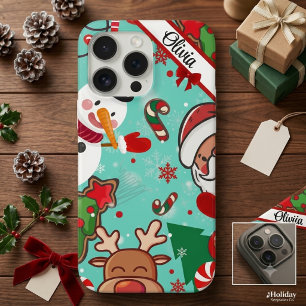 Christmas Magic Santa, Reindeer & Snowflakes iPhone 15 Pro Max Case