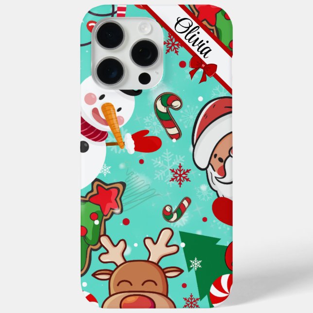 Christmas Magic | Santa, Reindeer & Snowflakes Case-Mate iPhone Case (Back)