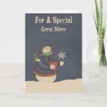 Christmas Magic Snowflake Great Niece Holiday Card<br><div class="desc">card</div>