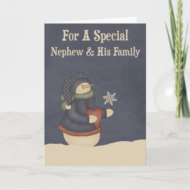 Christmas Magic Snowflake Nephew & Family Holiday Card (Front)