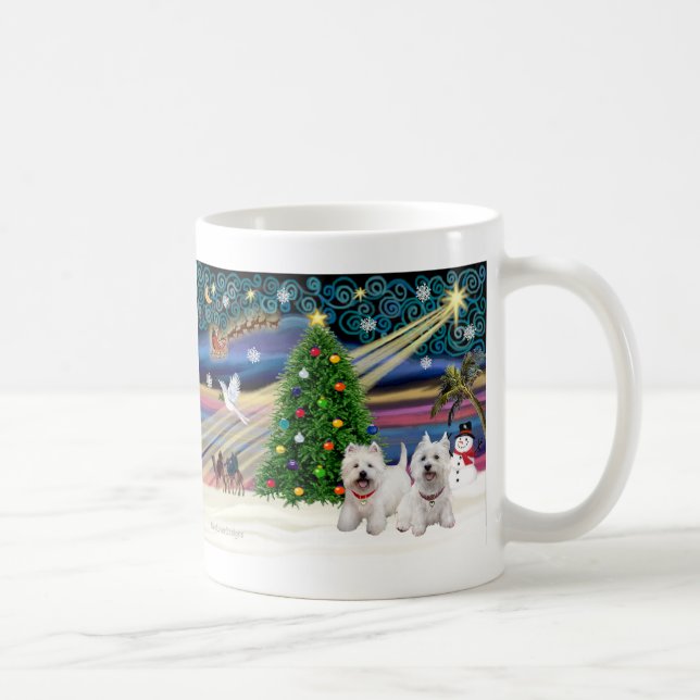 Christmas Magic West Highland Terrier (two) Coffee Mug (Right)