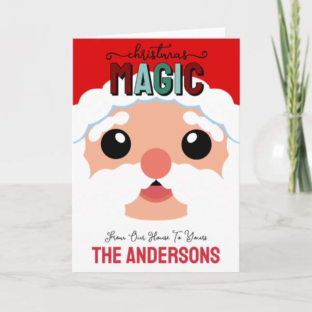 Christmas Magic With Santa Custom Card (Front)