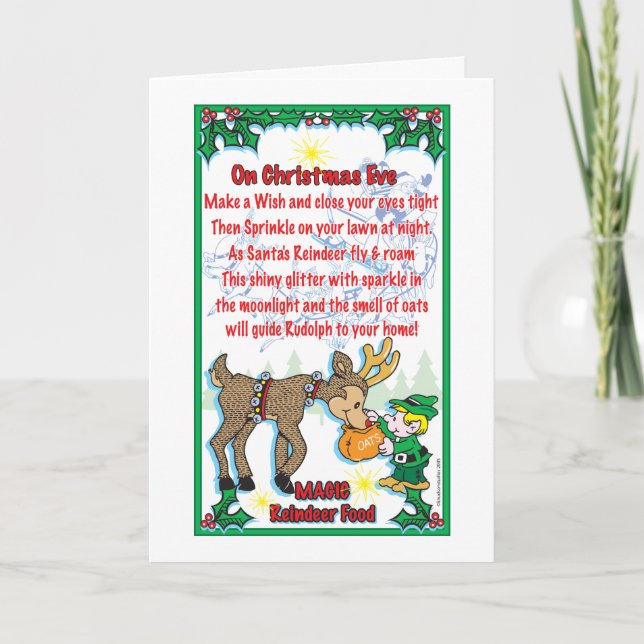 Christmas Magical Reindeer Food Holiday Card (Front)
