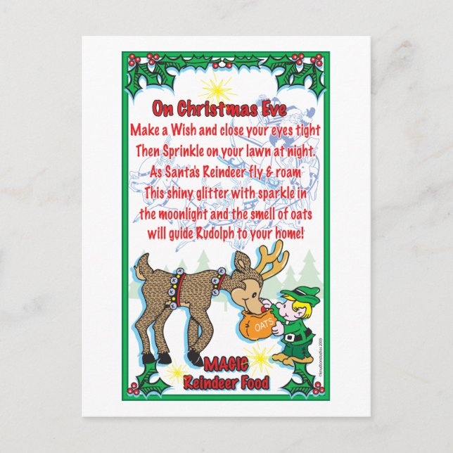 Christmas Magical Reindeer Food Holiday Postcard (Front)