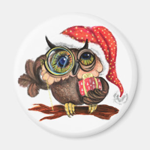 Christmas Magnet Gift Baby Owl with Gifts