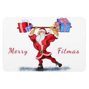 Christmas Magnet Gift Bodybuilder Santa Fun