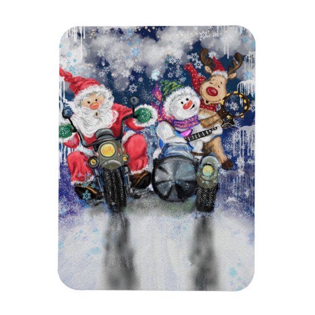 Christmas Magnet Happy Christmas Friends - Fun (Vertical)