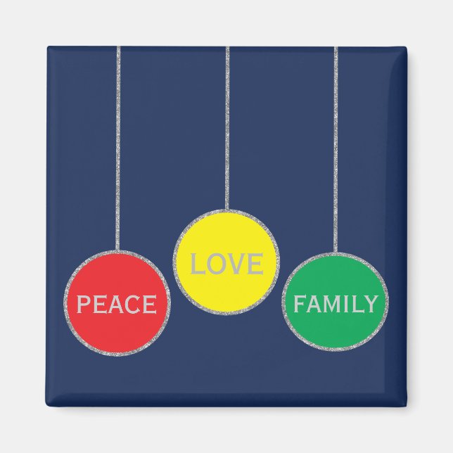 Christmas Magnet Square Christmas Ornaments (Front)