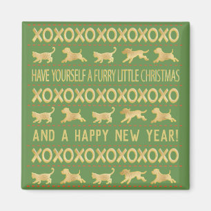 Christmas Magnet Square FURRY LITTLE CHRISTMAS