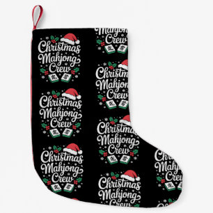 Christmas Mahjong Crew Santa Hat Holly Tiles Xmas Small Christmas Stocking