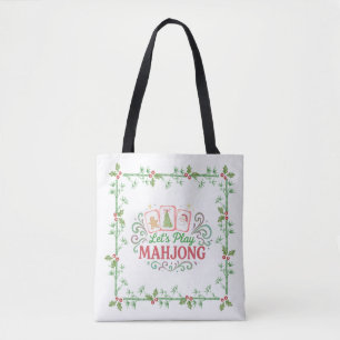 Christmas Mahjong Let's Play Mahjong Tote Bag
