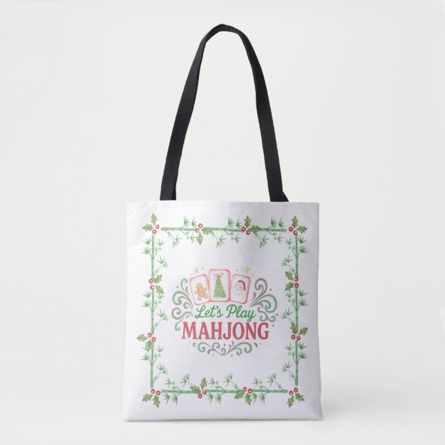 Christmas Mahjong  | Let's Play Mahjong Tote Bag (Front)