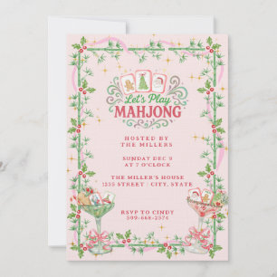 Christmas Mahjong Party Invitation
