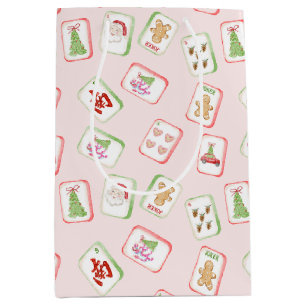 Christmas Mahjong Tiles Medium Gift Bag