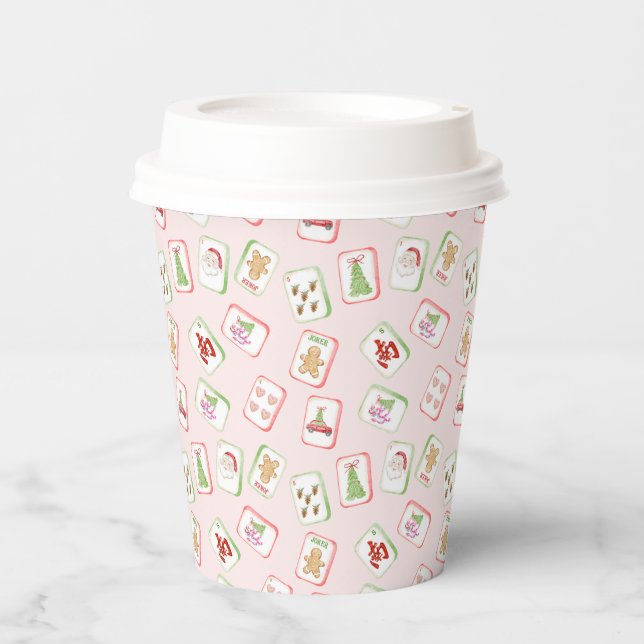 Christmas Mahjong Tiles Paper Cups (Front)