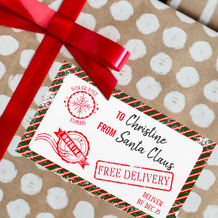 Christmas Mail From Santa North Pole Delivery Rect Rectangular Sticker